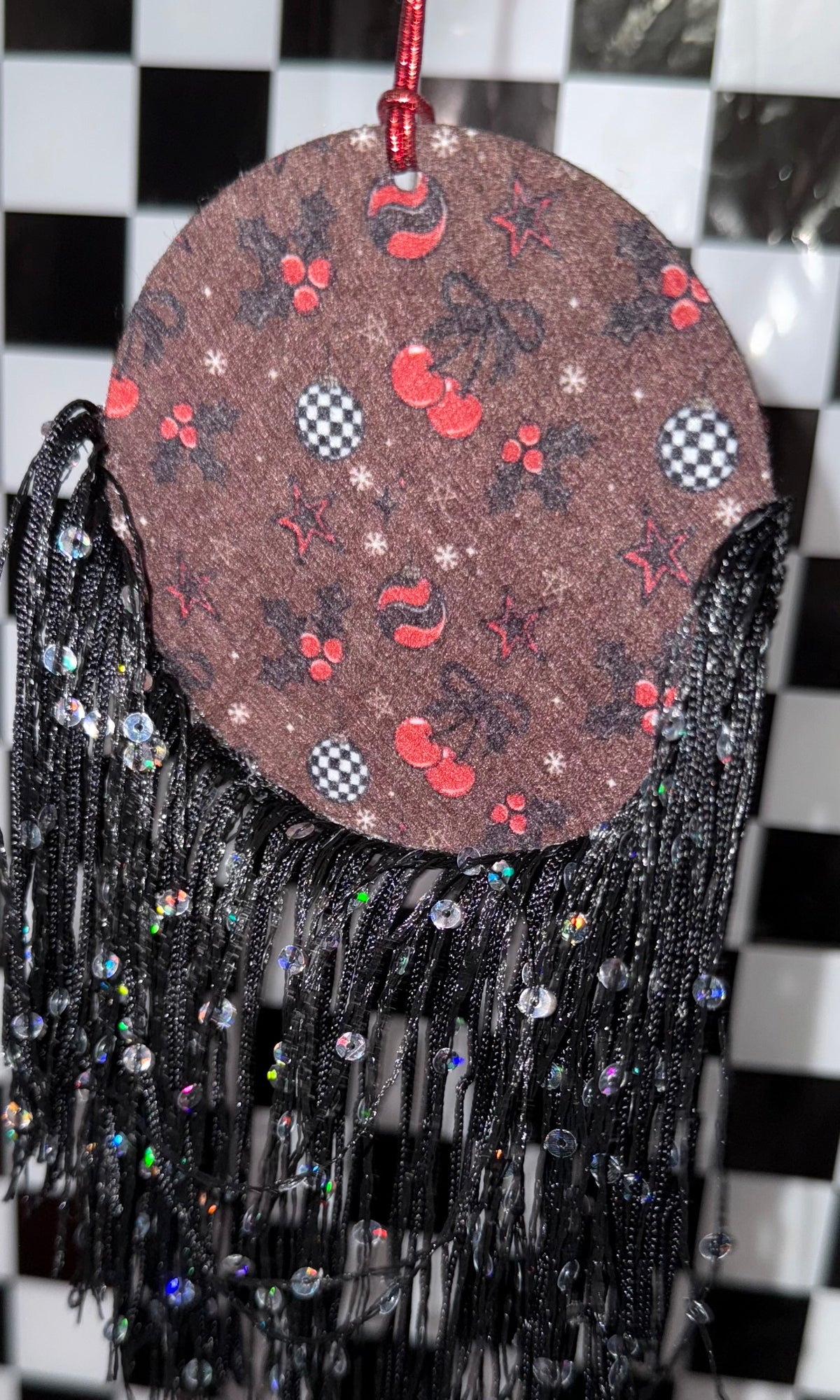 Cherry Cordial Christmas Felt Freshie