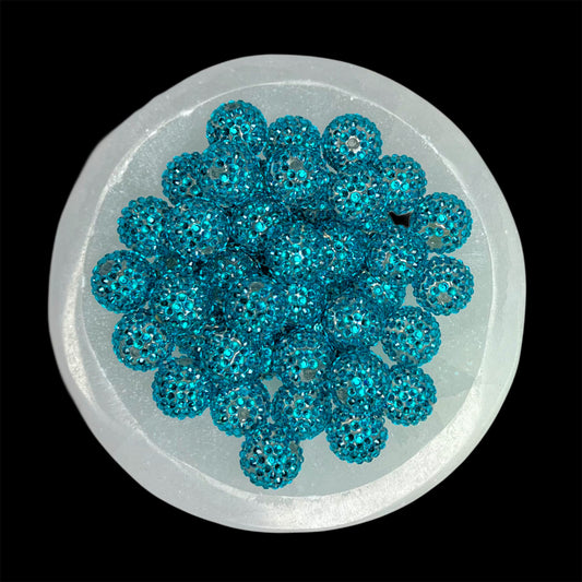"Turquoise" Rhinestone Acrylic Bead (1 Count)