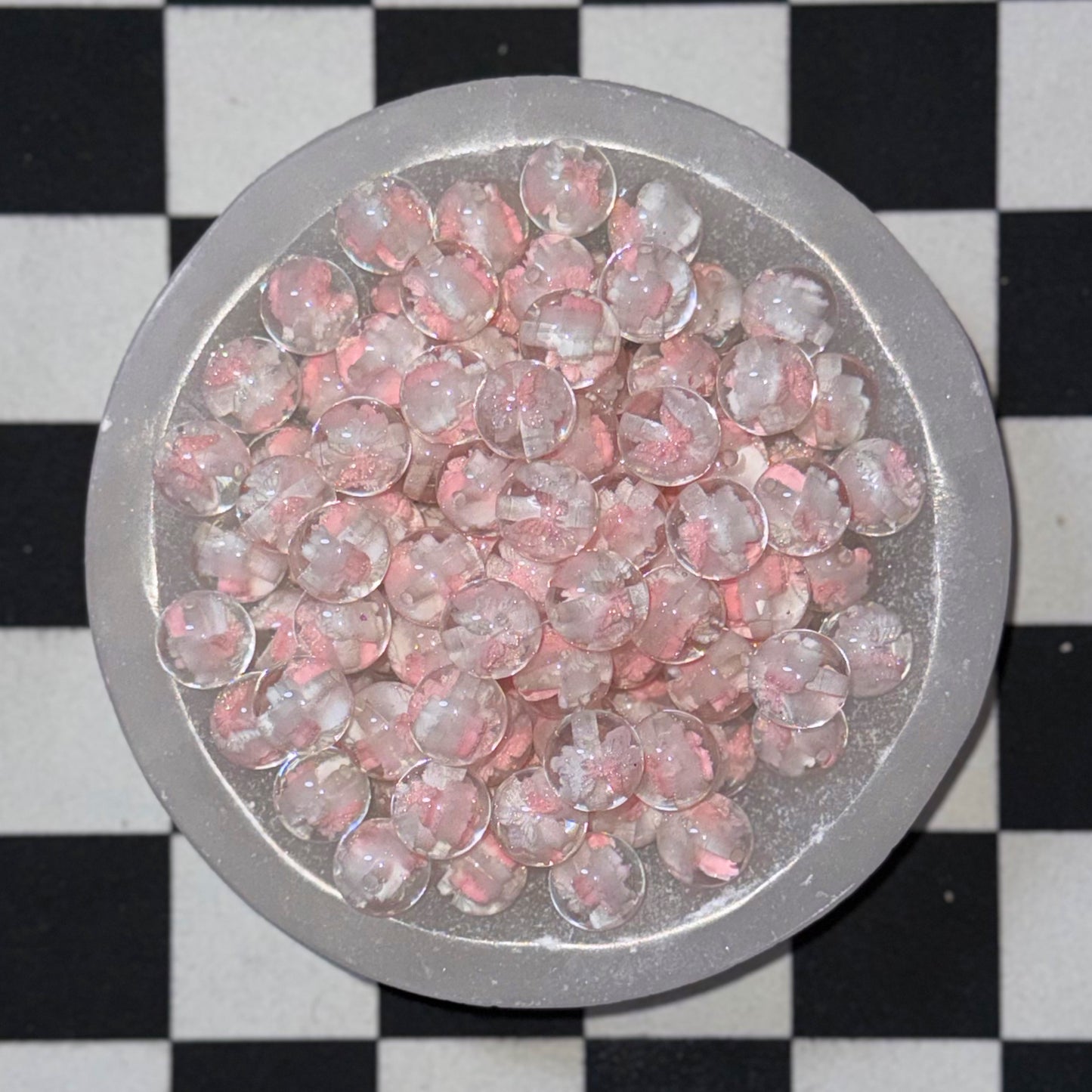 Pink & White Lumi Butterfly 16mm Bead