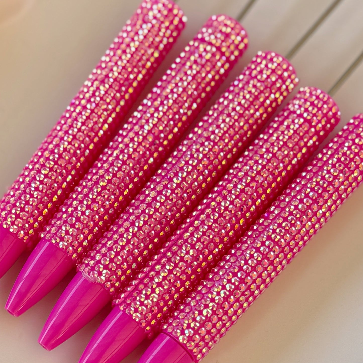 "Barb Pink" New Rhinestone Bead-able Pens