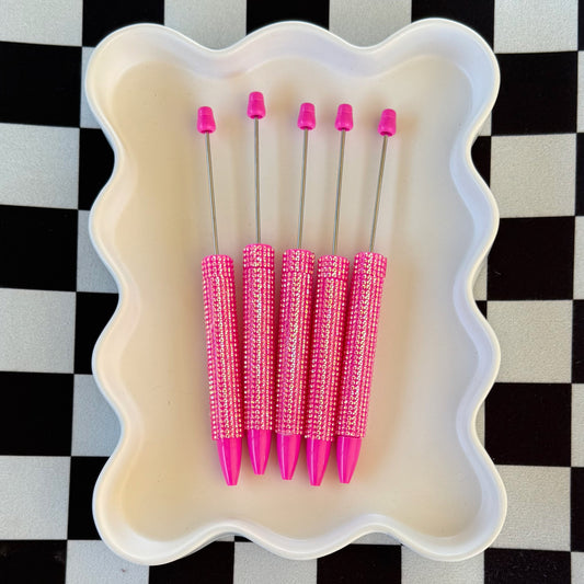 "Barb Pink" New Rhinestone Bead-able Pens