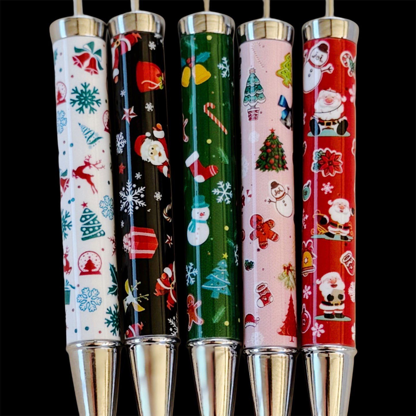 Christmas Printed Beadable Pens