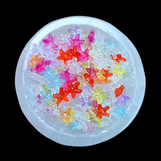 14mm Star Fish Rainbow Mixed Acrylic Beads (NFP)