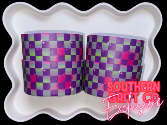 Galactic Checkered Printed Tumbler Boot