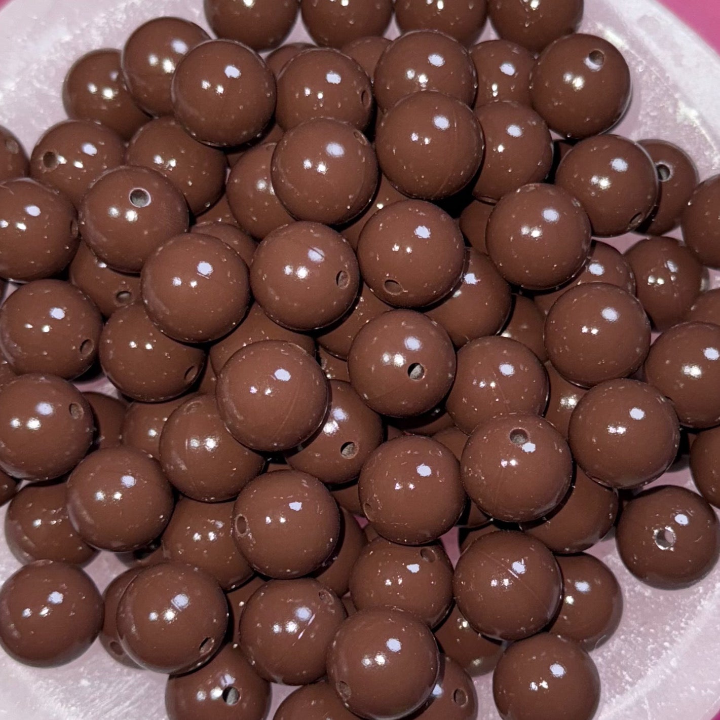 Brown Liquid Silicone 15mm Bead