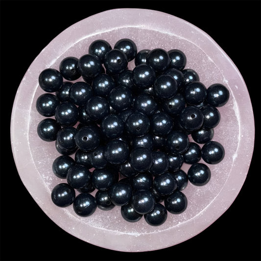 Black Shimmer Silicone 15mm Bead
