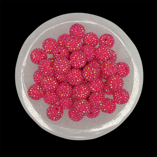 "AB Raspberry" Rhinestone Acrylic Bead (1 Count)