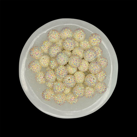 "AB Cream" Rhinestone Acrylic Bead (1 Count)