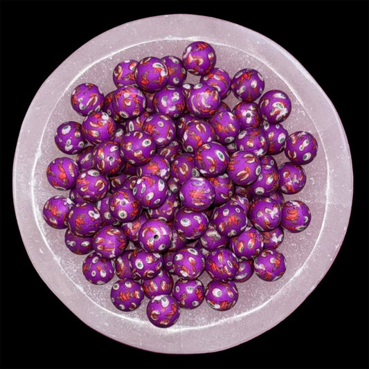 Spooky Eyeball Silicone 15mm Printed Bead