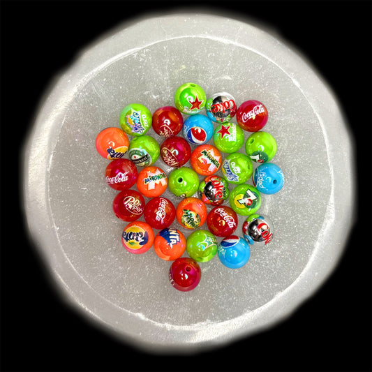 "Drink Mix" Acrylic Printed Bead