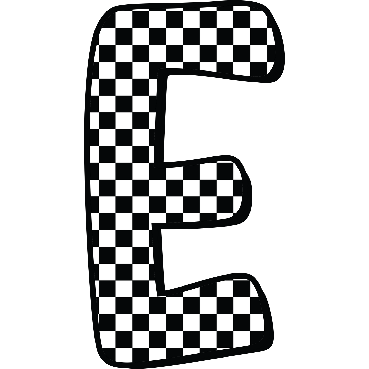 Checkered ABC's 15mm Glow Glitter Silicone Beads SGC Exclusive