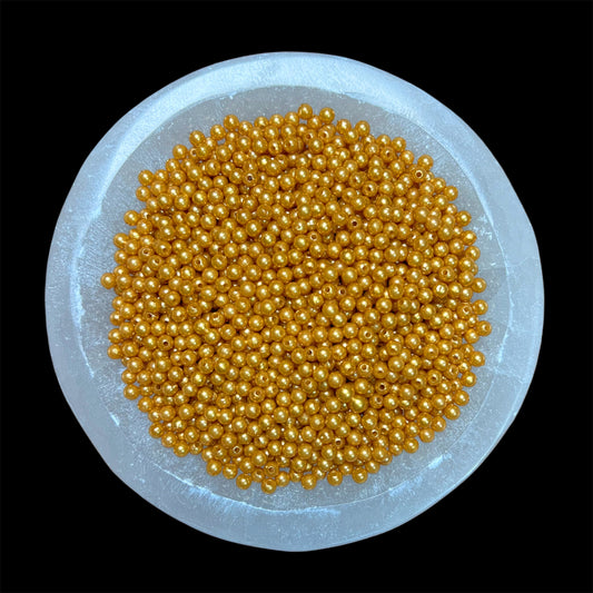 4mm Mustard Gold Pearl Beads (NFP)