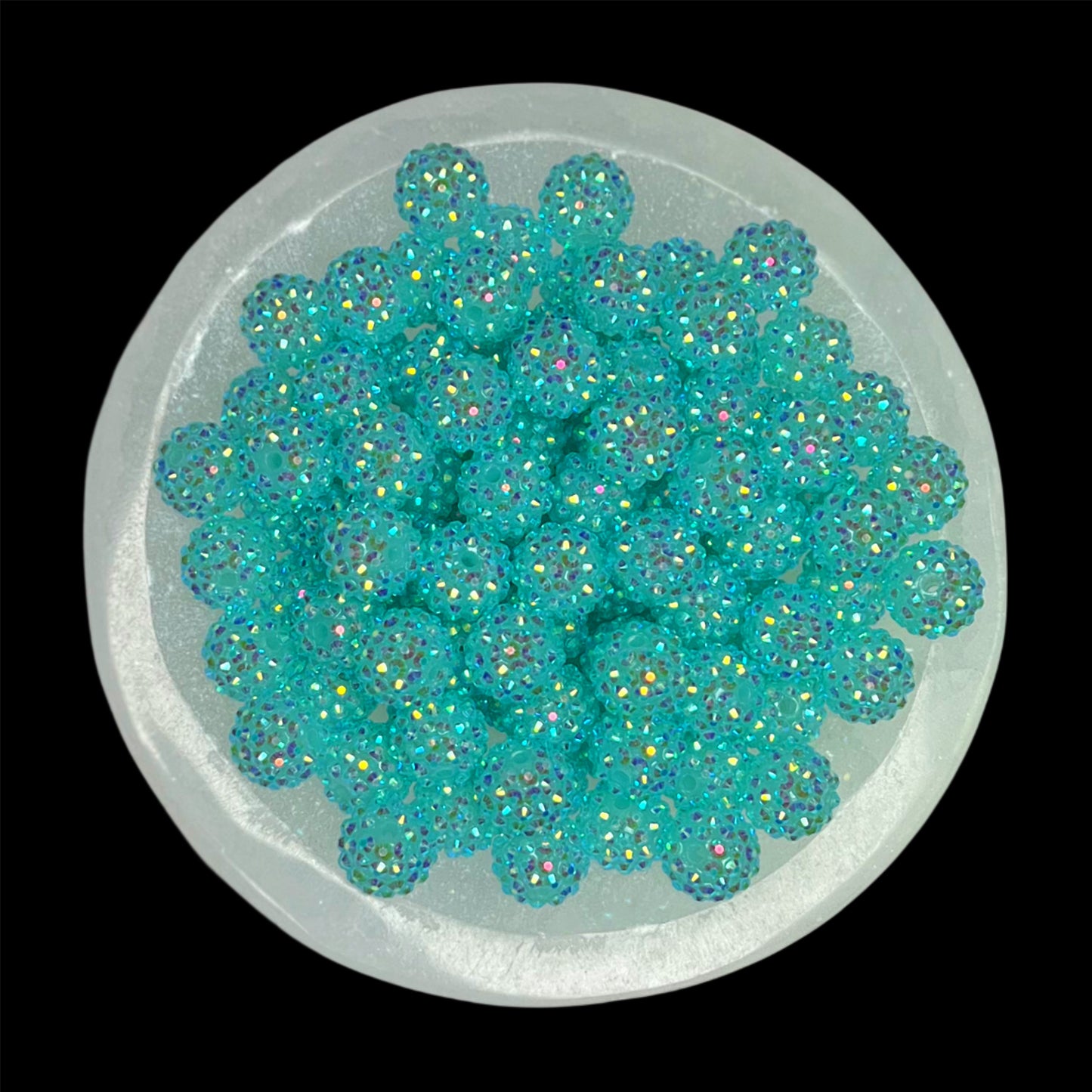 "AB Aqua" Rhinestone Acrylic Bead (1 Count)