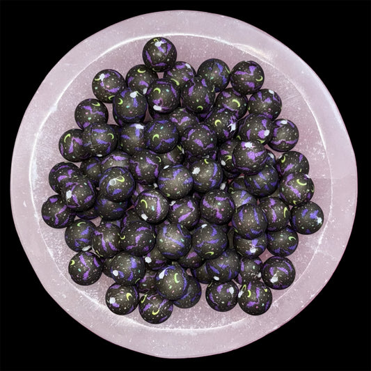Midnight Dream Silicone 15mm Printed Bead