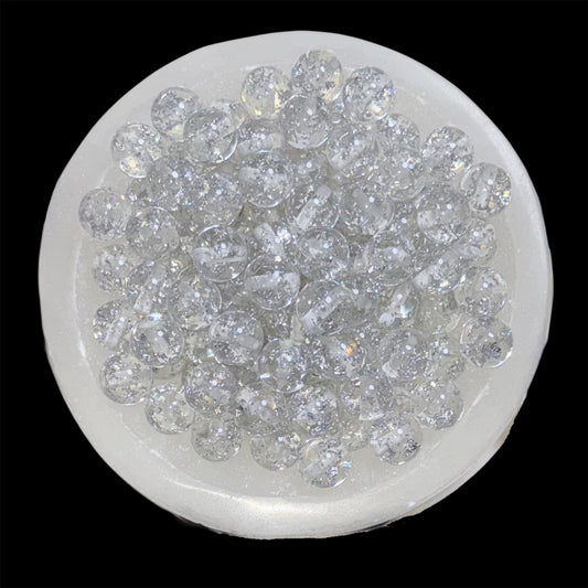 Silver Flake Clear 16mm Resin Bead
