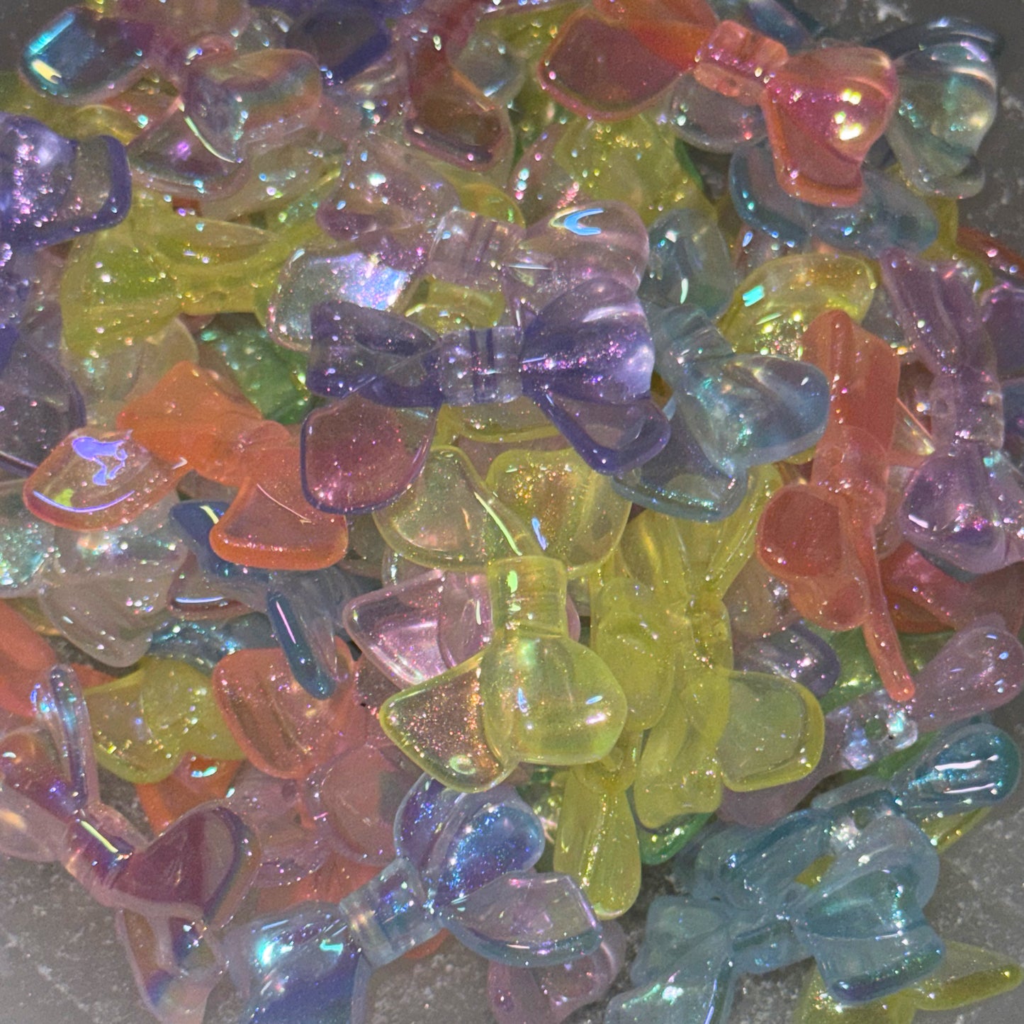 Bow Acrylic Beads (3 styles, 8 colors)