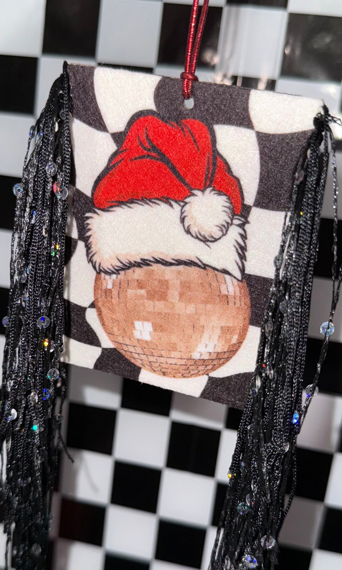 Disco Christmas Felt Freshie