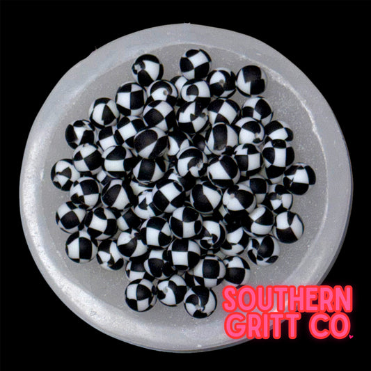 Jumbo Murphy's Checkered Silicone 15mm Printed Bead