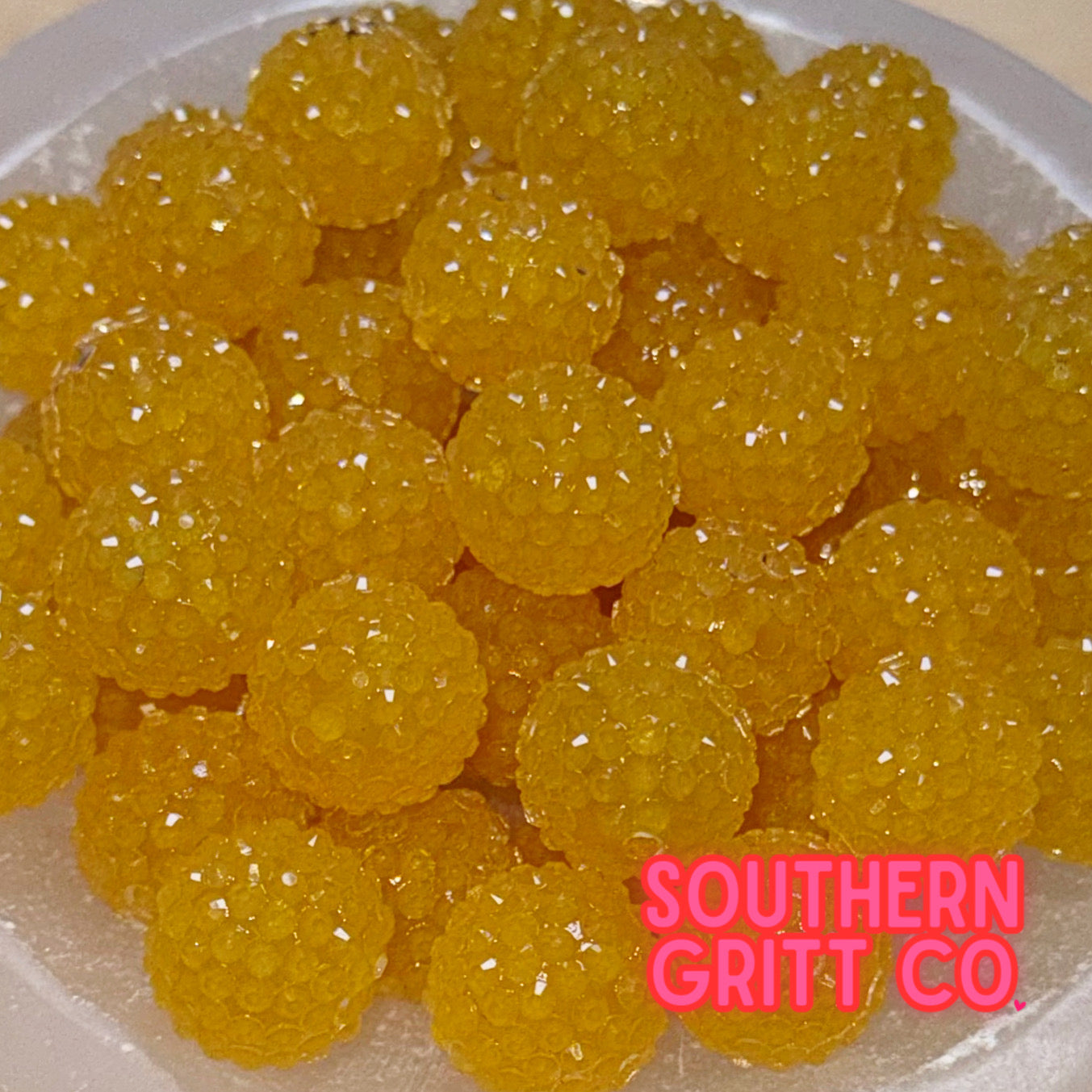 "Jelly Marigold" Rhinestone Acrylic Bead (1 Count)