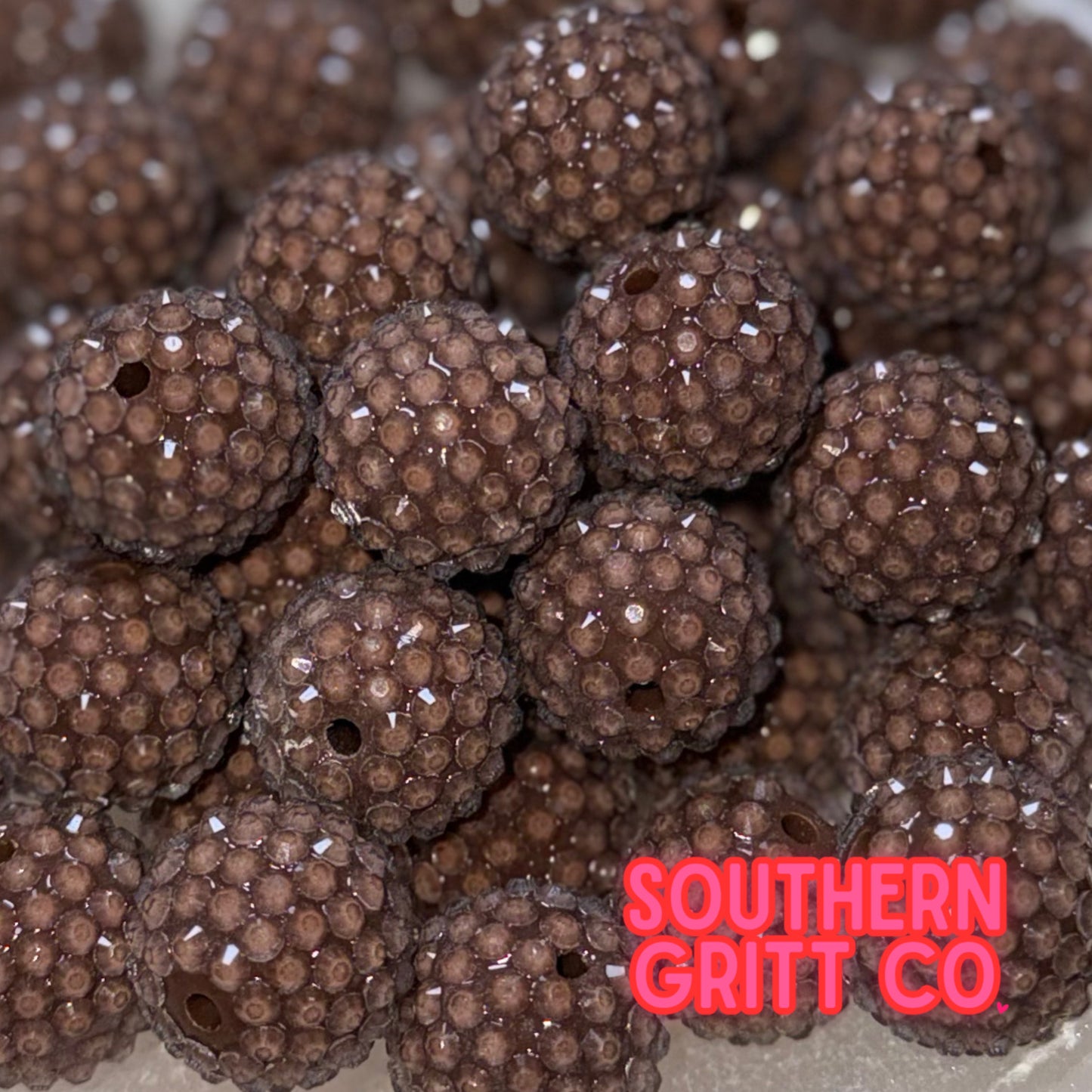 "Jelly Brown" Rhinestone Acrylic Bead (1 Count)