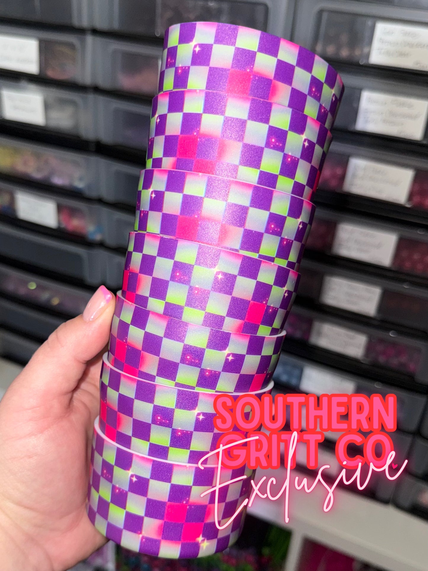 Galactic Checkered Printed Tumbler Boot
