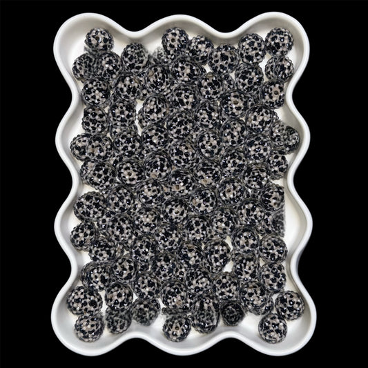 "Mocha Cow Print" Rhinestone Acrylic Bead (1 Count)
