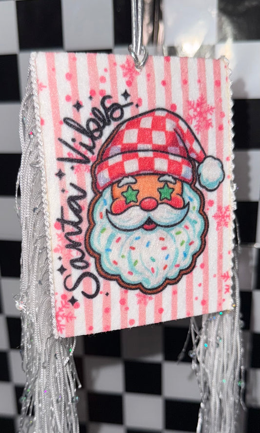 Santa Vibes; Cookie Felt Freshie