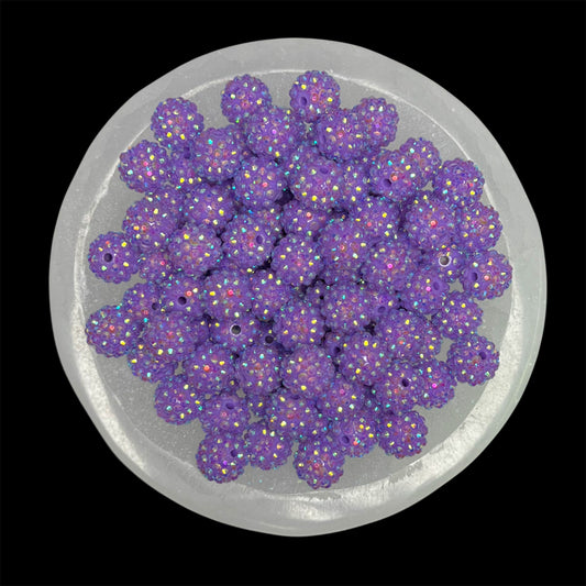 "AB Lavendar" Rhinestone Acrylic Bead (1 Count)