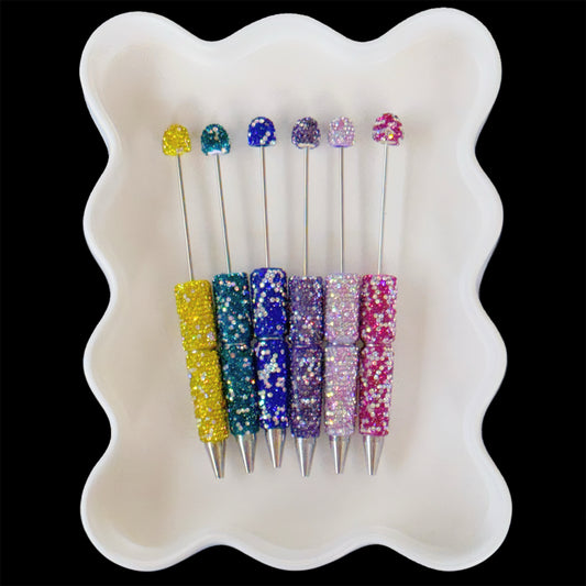 Fancy "AB" Rhinestone Bead-able Pens #3 NEW