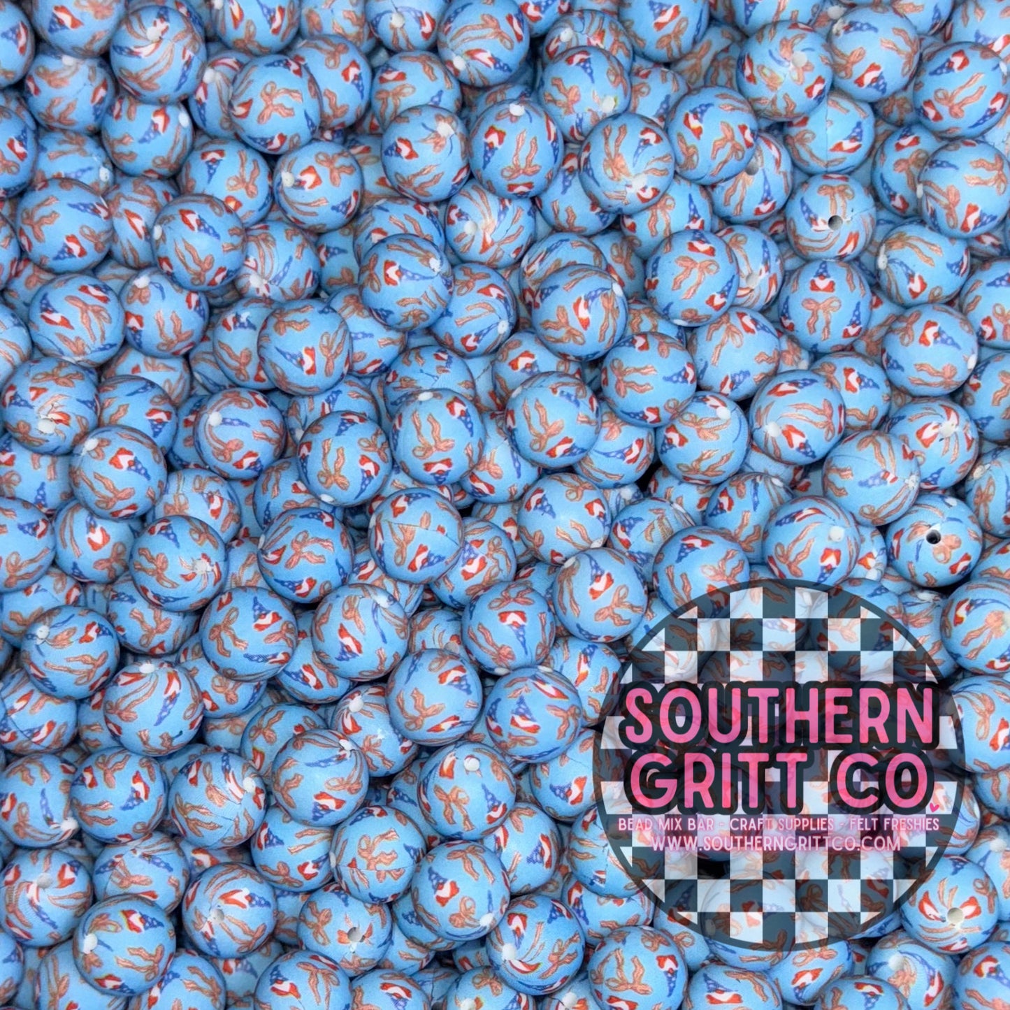 American Gnome Printed Silicone 15mm Printed Bead *SGC EXCLUSIVE*