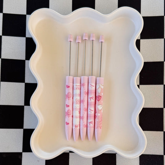 Bow Long Handled Beadable Pens