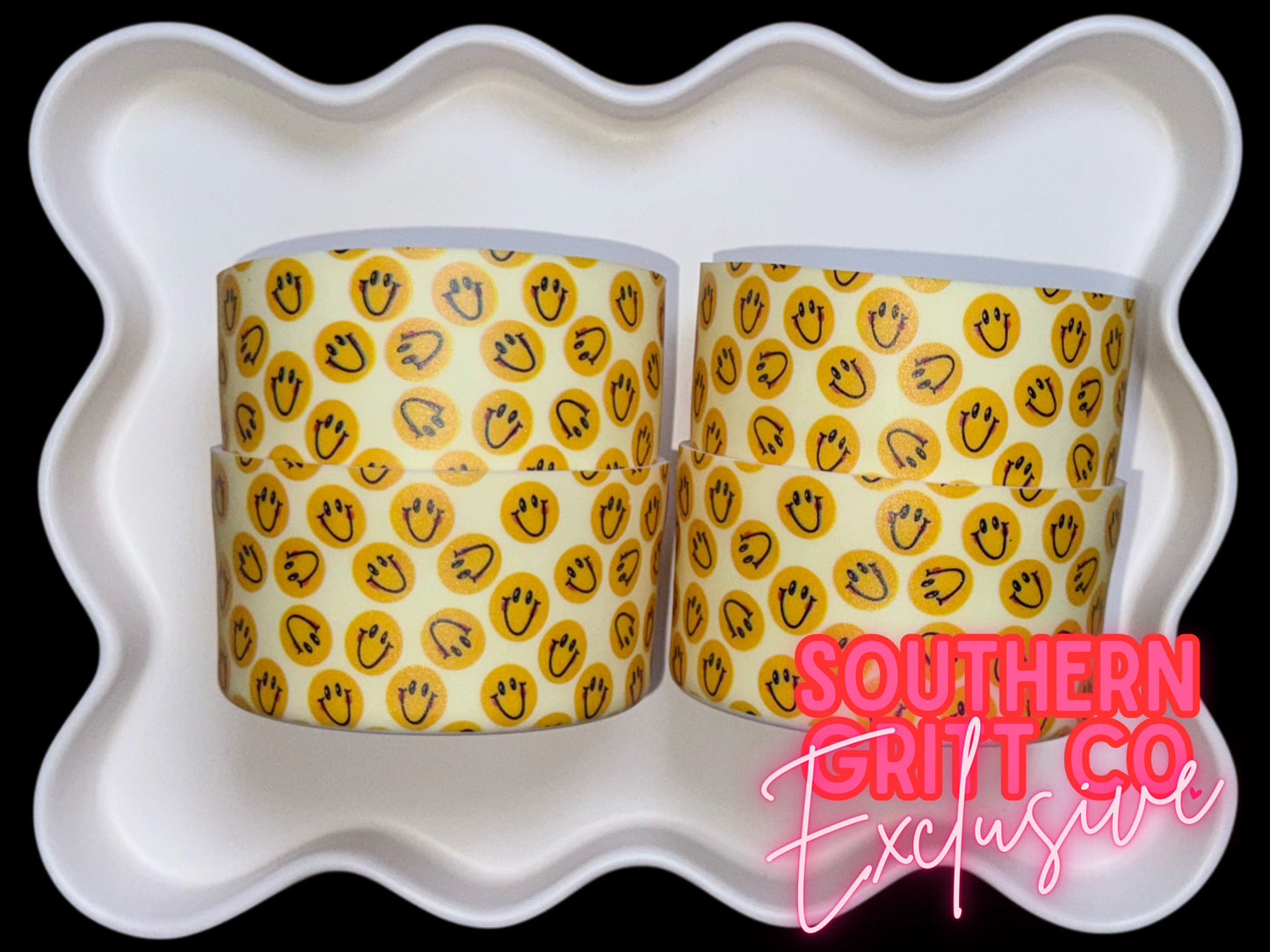 Yellow Smiley Printed Tumbler Boot