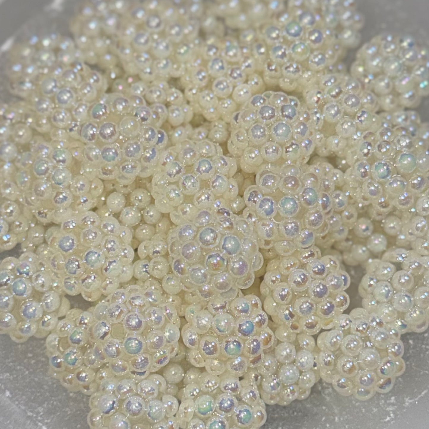 "IVORY" Bubble Rhinestone Acrylic Bead (1 Count)