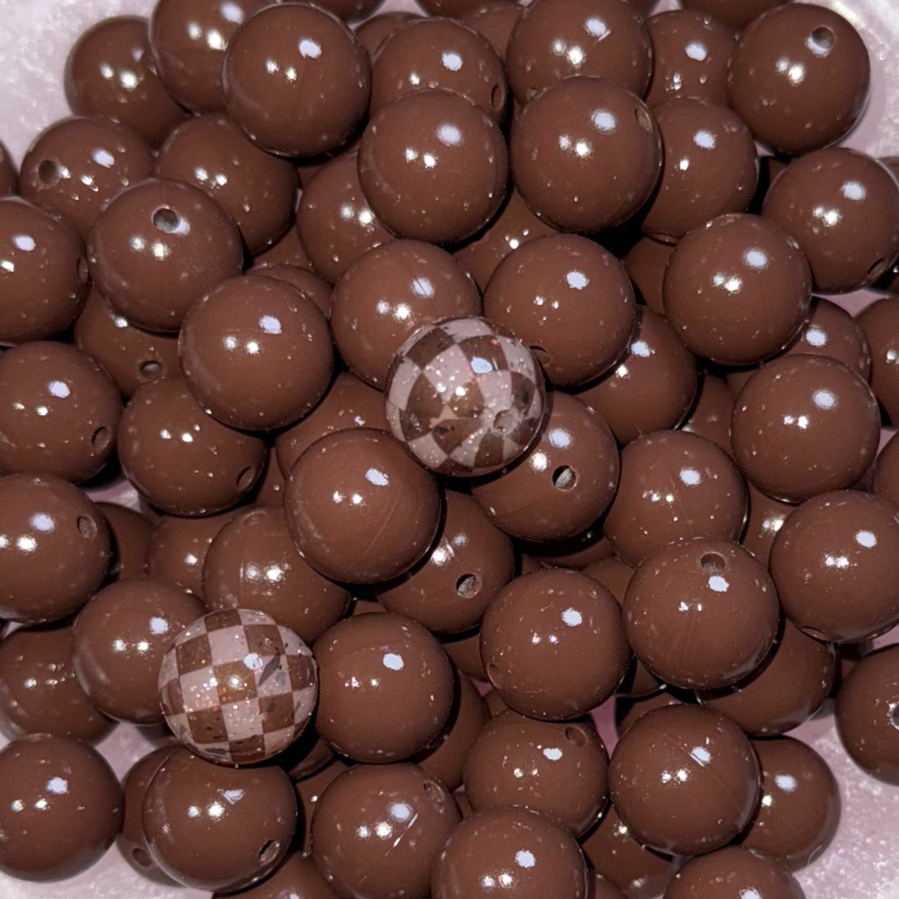 Brown Liquid Silicone 15mm Bead