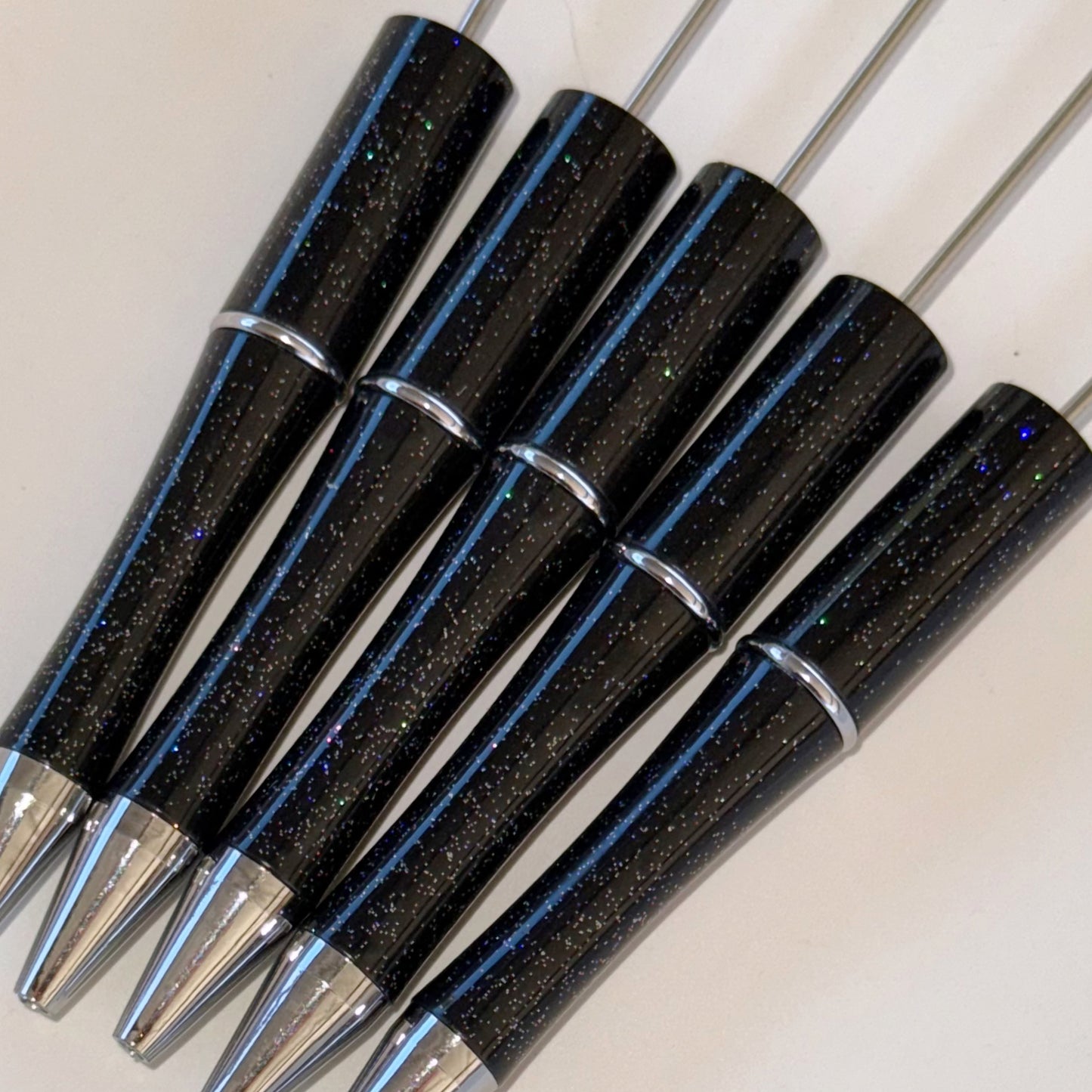 Galaxy Glitter Black Beadable Pens