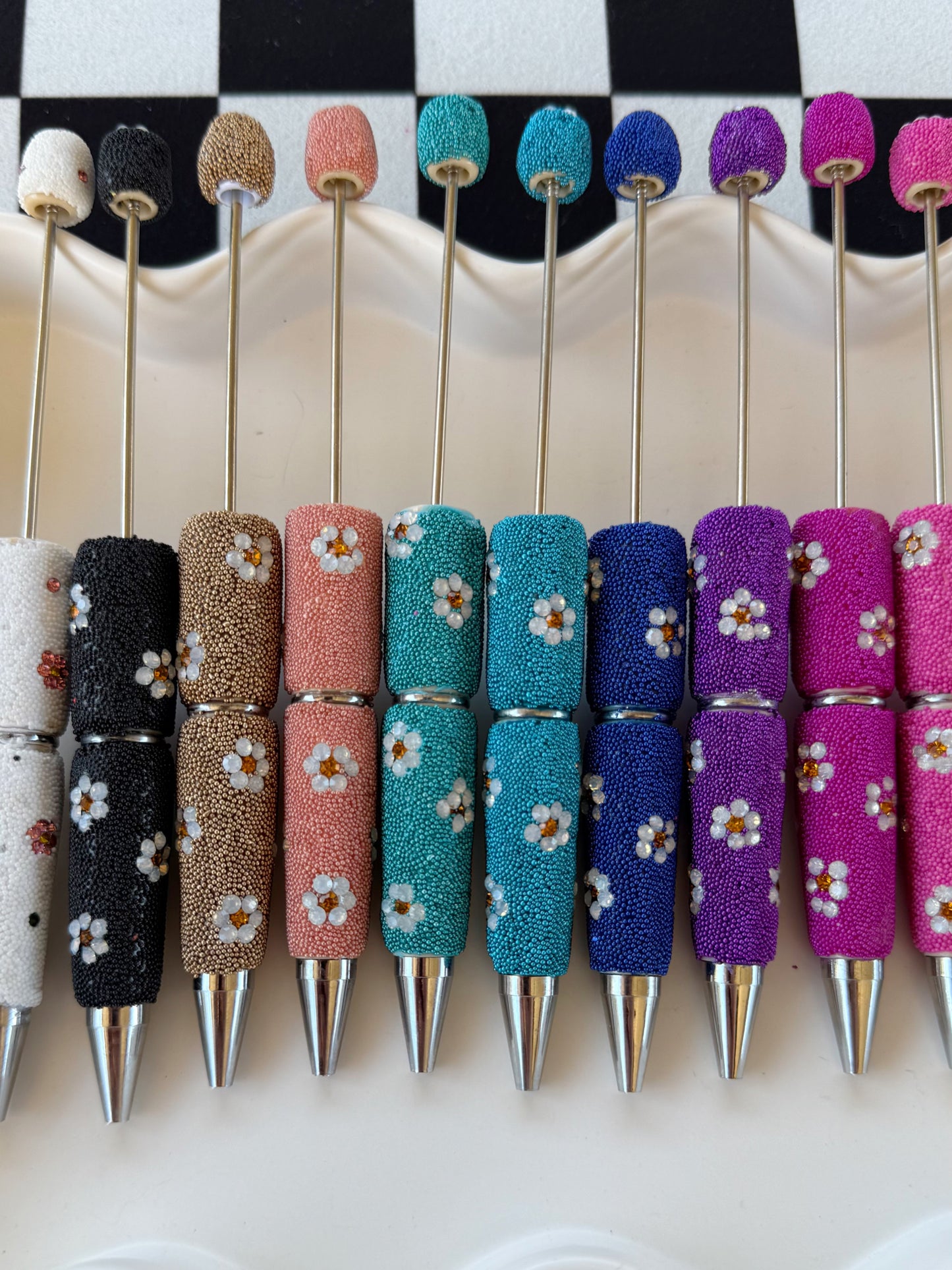 Fancy Pearl Daisy Beadable Pens