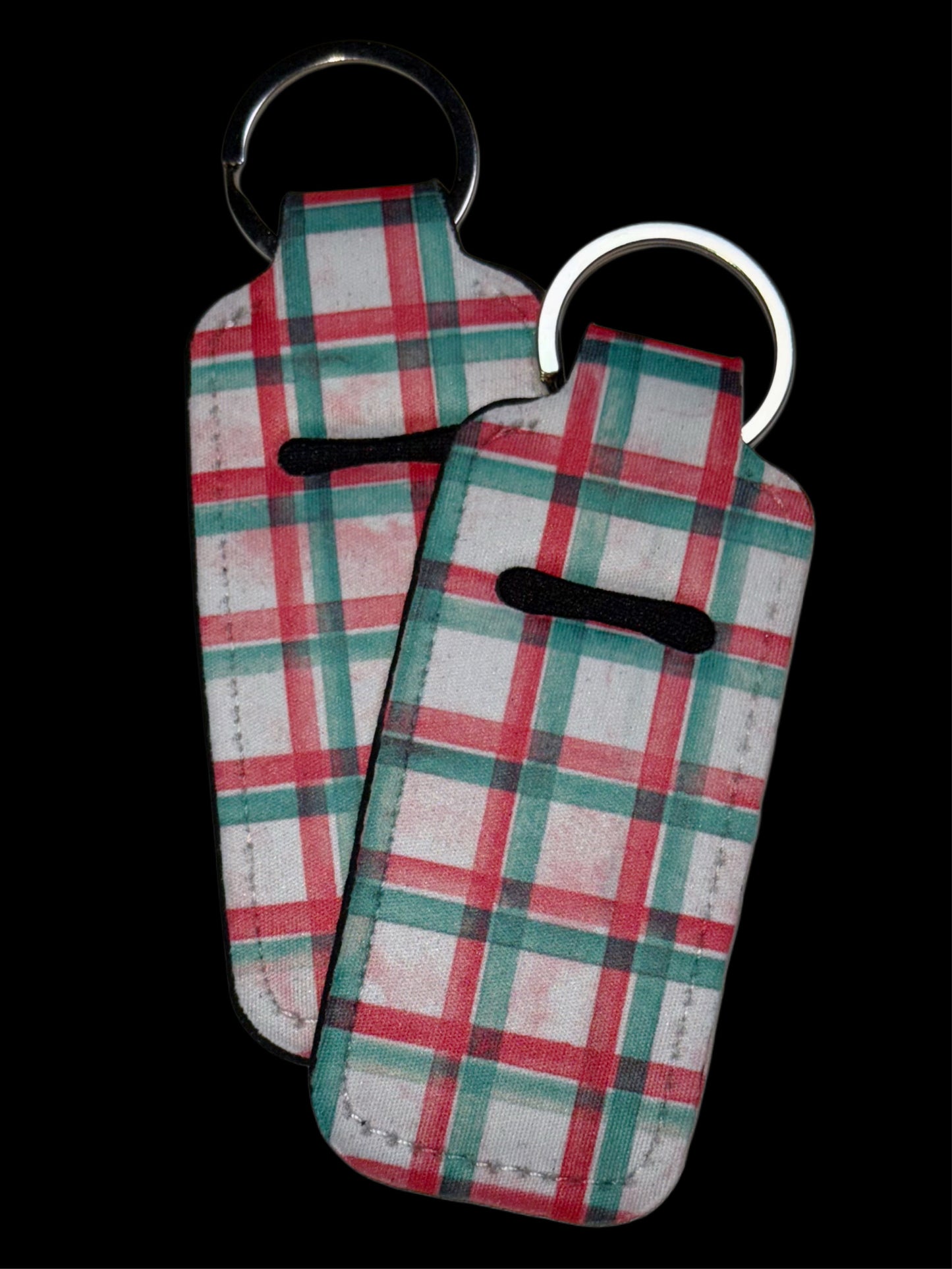 Holiday Gingham - Chapstick Keychain Holder