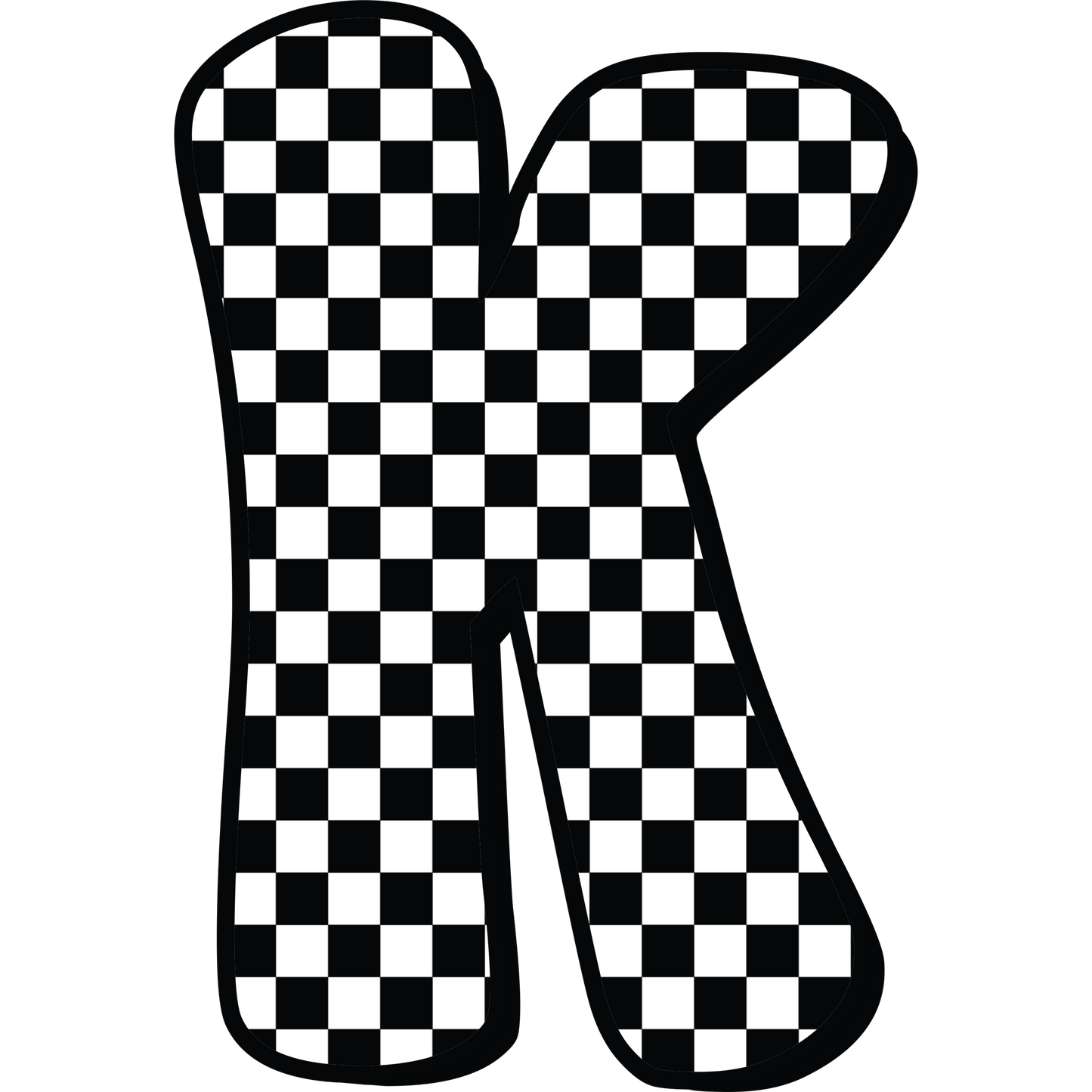 Checkered ABC's 15mm Glow Glitter Silicone Beads SGC Exclusive