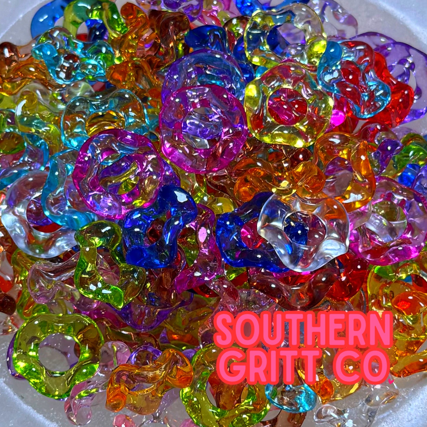 Clear 20mm Wavy Spacer Mix