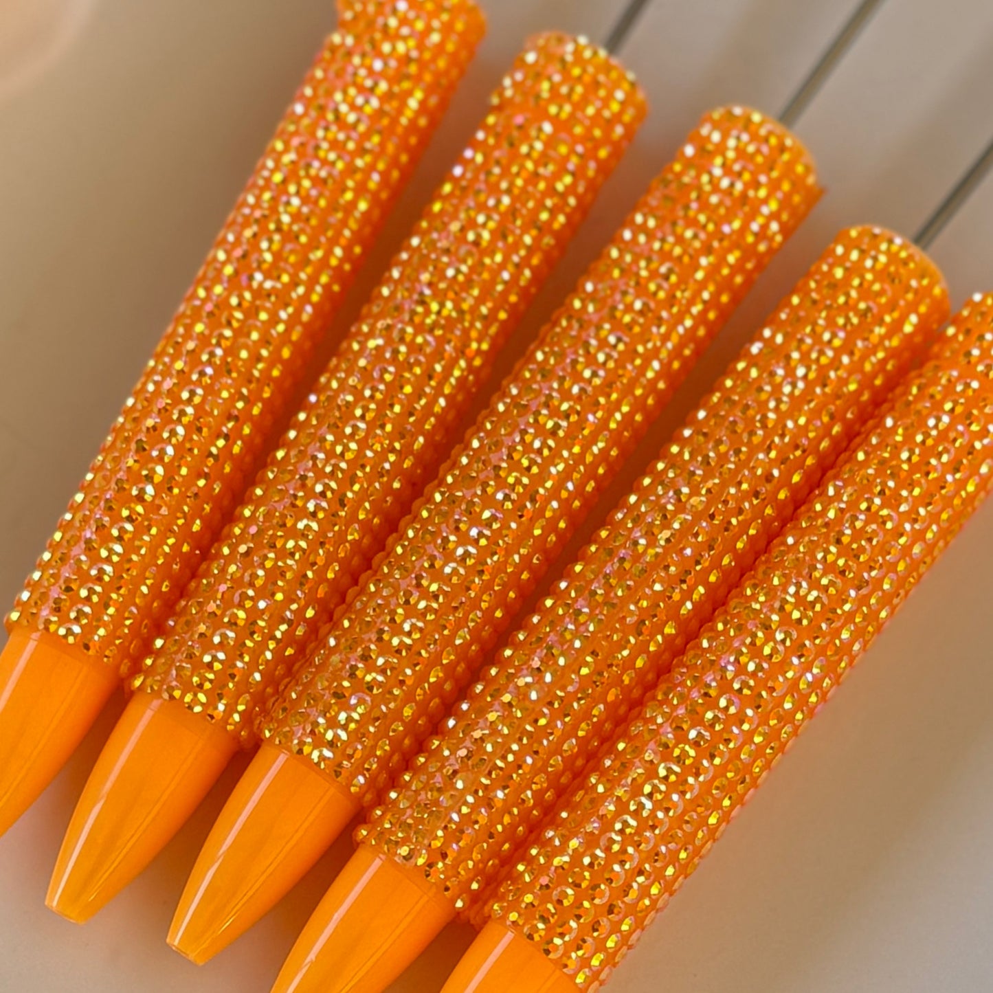 "Electric Orange" New Rhinestone Bead-able Pens