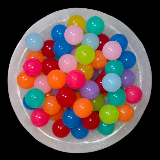 Neon Jelly Mix 20mm Acrylic Bead