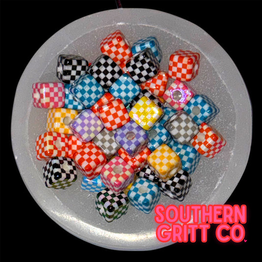 UV Checkered 20mm Square Bead Mix