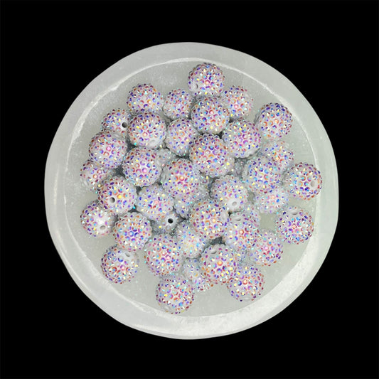 "AB White" Rhinestone Acrylic Bead (1 Count)