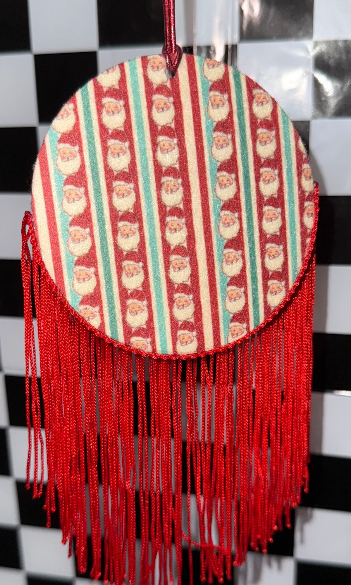Vintage Striped Christmas Felt Freshie