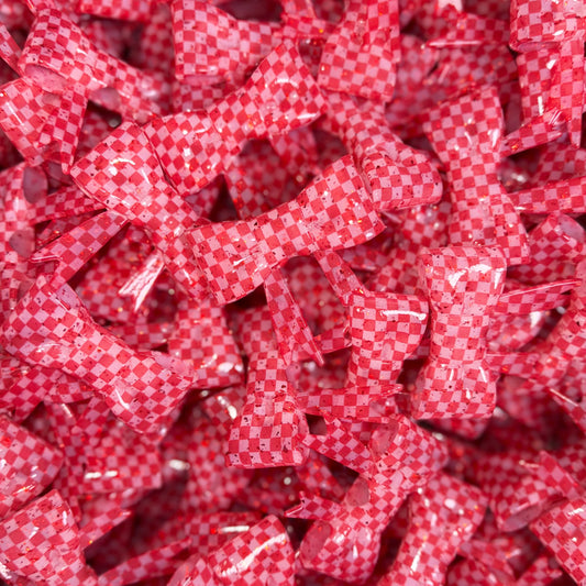 Red Foil, Red Checkered - 3D Bow Topper Bead {SGC Exclusive}