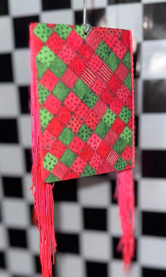 Patched Christmas Felt Freshie