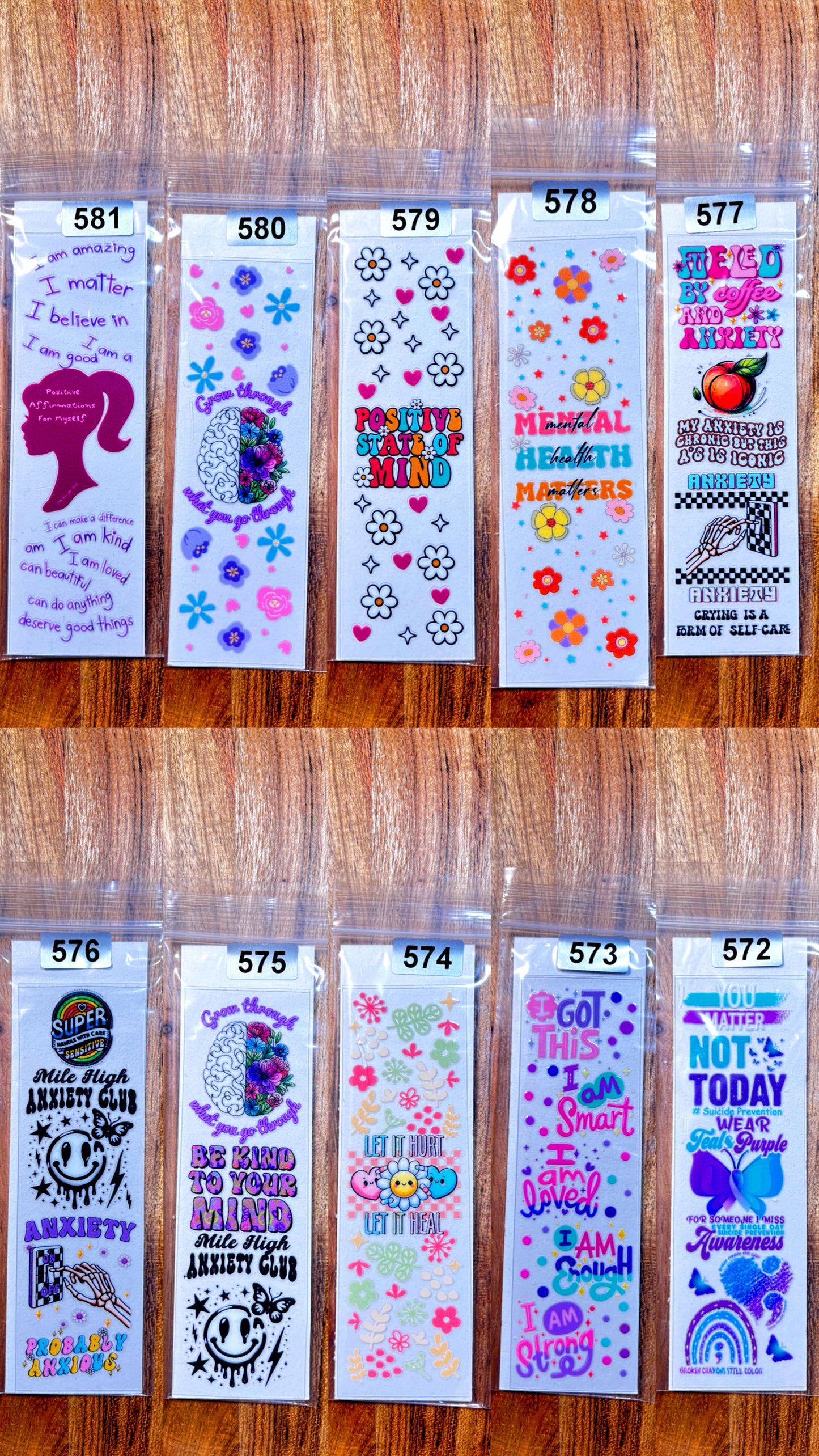 Bookmark | Pen DTF Wraps [Mental Health, Misc.]