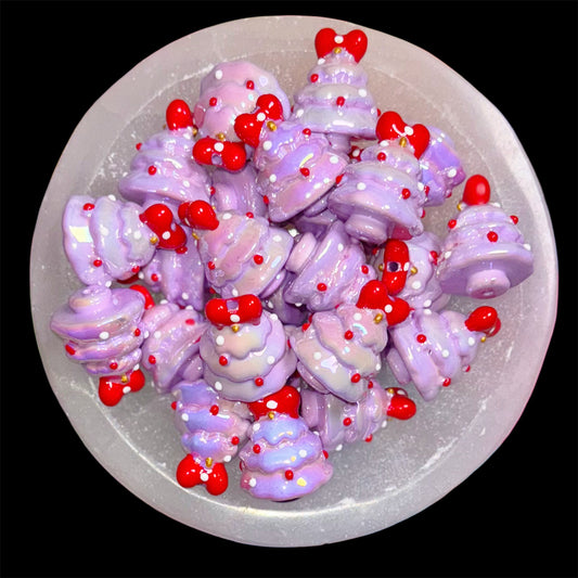 Purple Painted Bubble Christmas Tree 25mm Bead