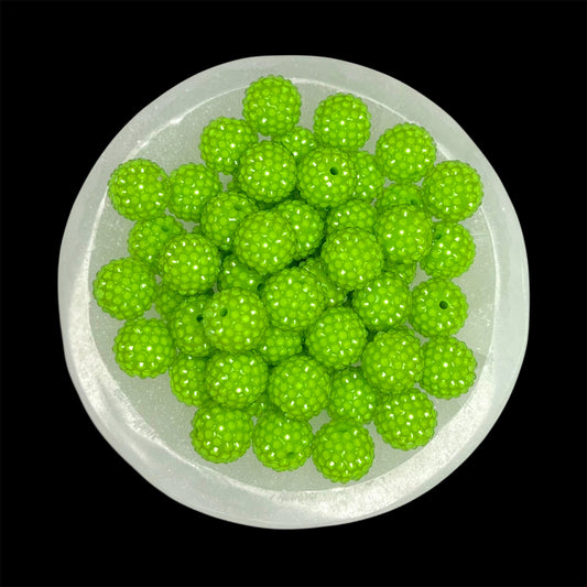 "Jelly Lime" Rhinestone Acrylic Bead (1 Count)