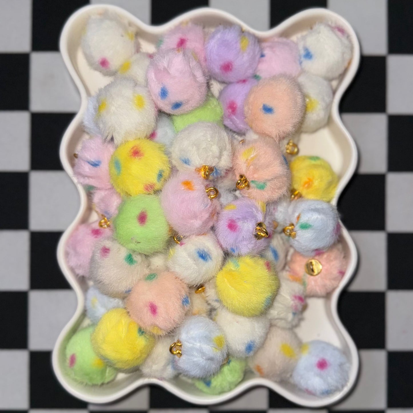 PolkaDot Fuzzy 30mm Pendant Mix